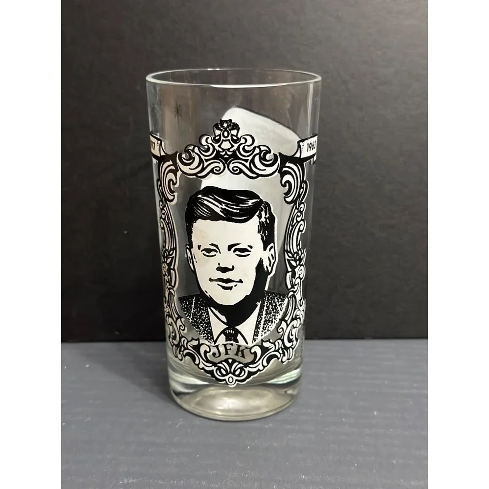 John F. Kennedy Commemorative inaugural quote ask not quote Glass Tumbler bar w